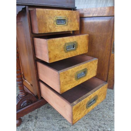 Attraktiver Antiker viktorianischer Davenport Schreibtisch Eiche englisch ca 1850