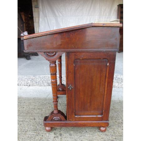 Attraktiver Antiker viktorianischer Davenport Schreibtisch Eiche englisch ca 1850