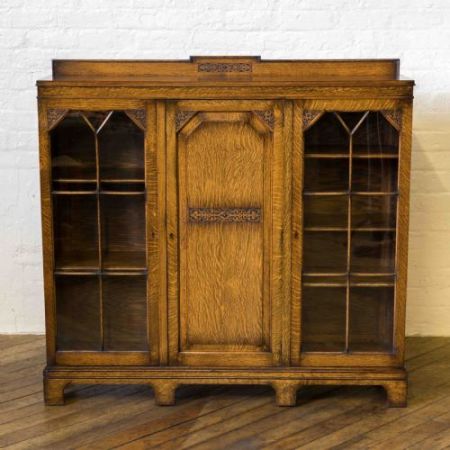 Original antiker englischer Eichen Bücherschrank 1920