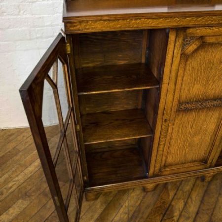 Original antiker englischer Eichen Bücherschrank 1920