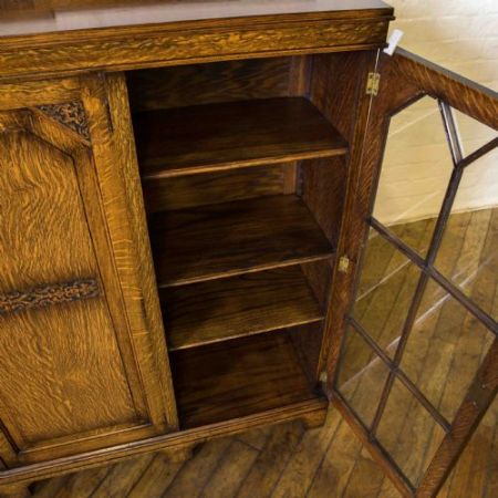 Original antiker englischer Eichen Bücherschrank 1920