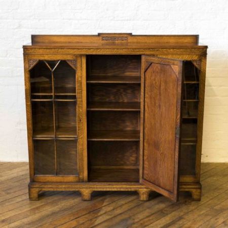 Original antiker englischer Eichen Bücherschrank 1920