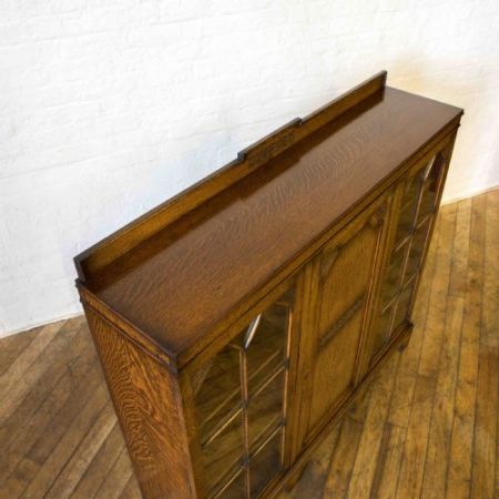 Original antiker englischer Eichen Bücherschrank 1920