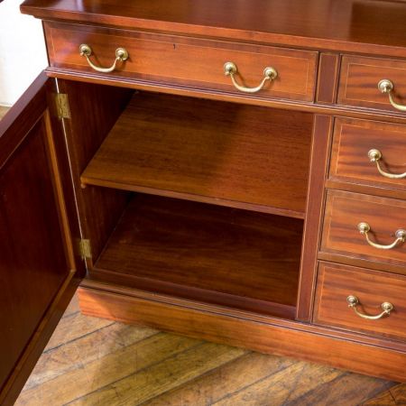 Edwardianischer Mahagoni Sheraton Revival Bücherschrank original antik 1890