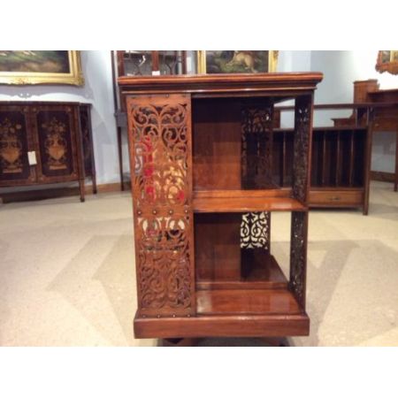 Original antikes englisches Mahagoni Drehbücherregal edwardianisch ca 1900