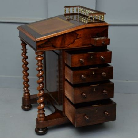 Original antiker Palisander Davenport Schreibtisch William IV 1835