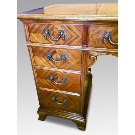 Original antiker britischer Mahagoni Schreibtisch ca 1920