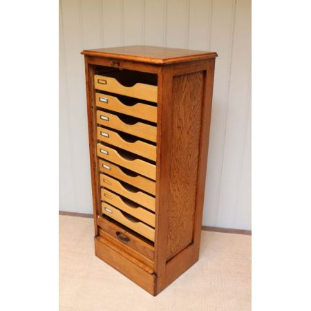 Praktisches englisches Filing Cabinet Eiche Aktenschrank antikca 1920