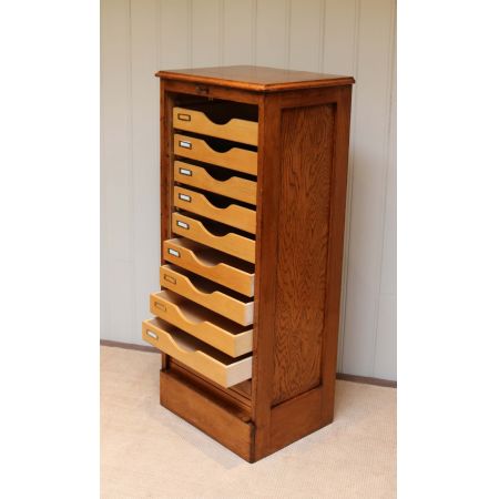 Praktisches englisches Filing Cabinet Eiche Aktenschrank antikca 1920