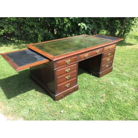 Viktorianischer antiker Nussbaum Partner Schreibtisch englisch ca 1890