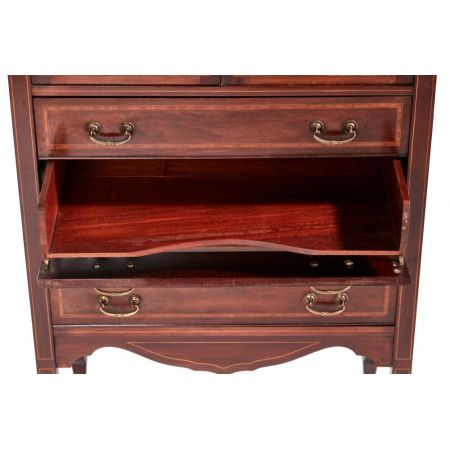 Stilvoller Antiker Englischer Edwardianischer Mahagoni Vitrinen Schrank 