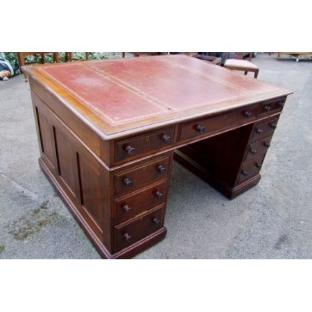 Edwardianischer, original antiker Mahagoni Partner Schreibtisch englisch ca 1890