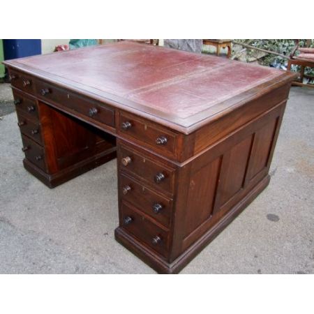 Edwardianischer, original antiker Mahagoni Partner Schreibtisch englisch ca 1890