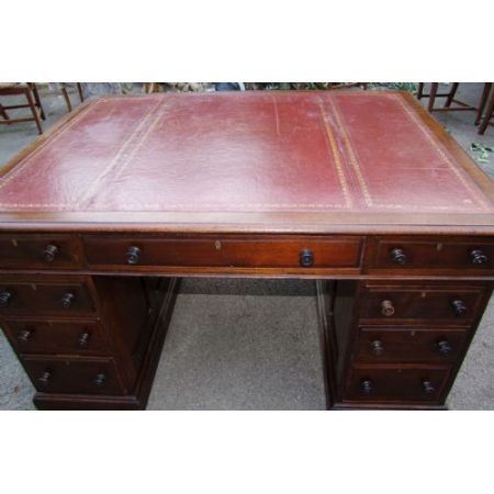 Edwardianischer, original antiker Mahagoni Partner Schreibtisch englisch ca 1890