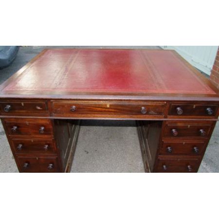 Edwardianischer, original antiker Mahagoni Partner Schreibtisch englisch ca 1890