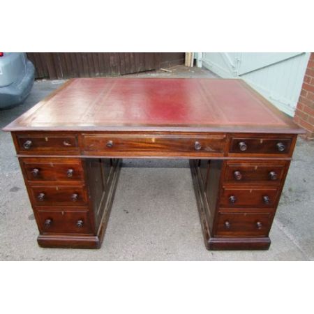 Edwardianischer, original antiker Mahagoni Partner Schreibtisch englisch ca 1890