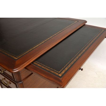 Erstklassiger englischer antiker Mahagoni Schreibtisch Partners Desk ca 1890