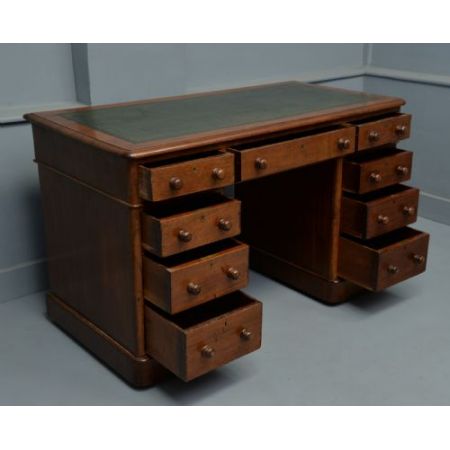 Viktorianischer original antiker Mahagoni Schreibtisch englisch ca 1860