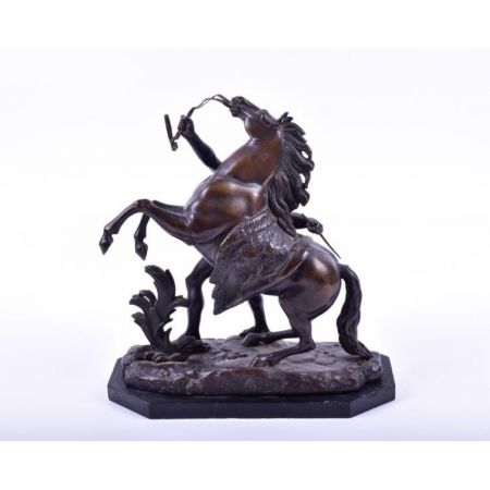 Original antike Bronze Figur Marley Pferd und Mann englisch 19 Jh