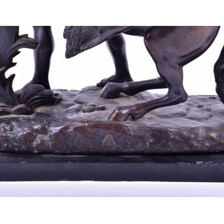 Original antike Bronze Figur Marley Pferd und Mann englisch 19 Jh