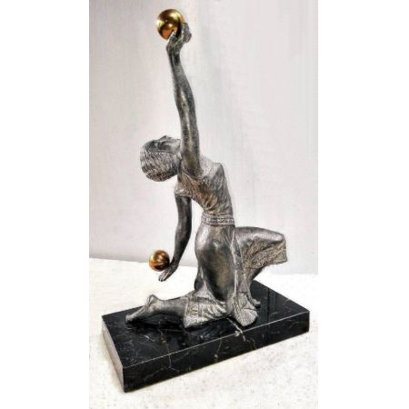 Große original antike Art Deco Bronzefigur Frankreich ca 1930