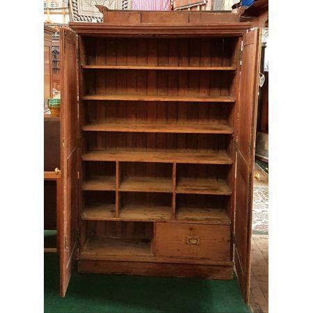 Viktorianischer antiker Kiefern Schrank Weichholz Kleiderschrank englisch ca 1850