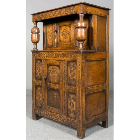 Kleiner original antiker Wohnzimmerschrank Eiche Cocktailschrank englisch ca 1920