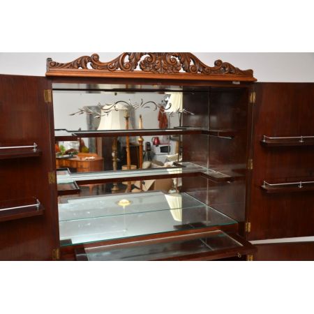 Stilvoller antiker Queen Anne Nussbaum Cocktailschrank englisch ca 1920