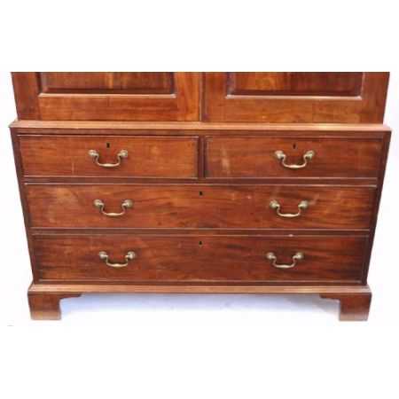 Georgianischer Antiker Mahagoni Kleiderschrank Linen Press englisch ca 1770