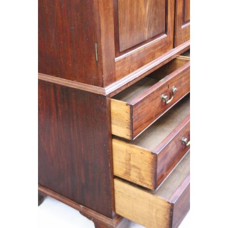 Georgianischer Antiker Mahagoni Kleiderschrank Linen Press englisch ca 1770