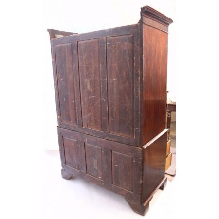 Georgianischer Antiker Mahagoni Kleiderschrank Linen Press englisch ca 1770