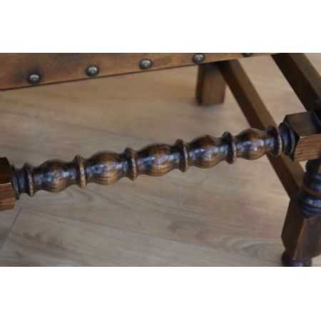 8 Stk original antike englische Leder Esszimmer Stühle Eiche Bevan Funnell ca 1920