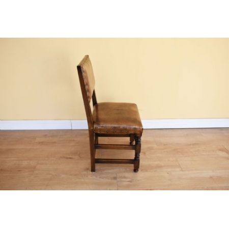 8 Stk original antike englische Leder Esszimmer Stühle Eiche Bevan Funnell ca 1920