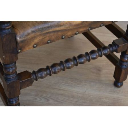 8 Stk original antike englische Leder Esszimmer Stühle Eiche Bevan Funnell ca 1920