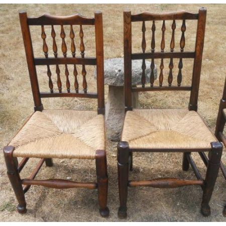 6 Stk original antike viktorianische Ulmen Esszimmer Stühle Lancashire 1880