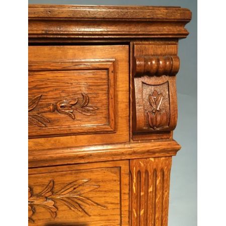 Original antike französische Eichen Kommode ca 1890