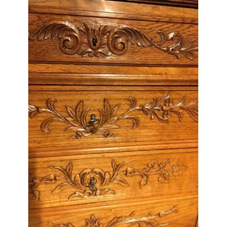 Original antike französische Eichen Kommode ca 1890