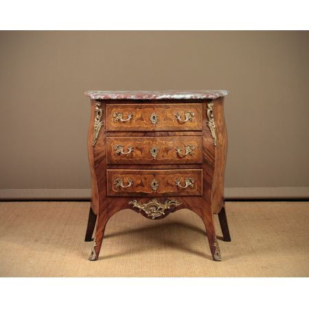 Kleine original antike französische Massivholz Kommode Marmor ca 1920