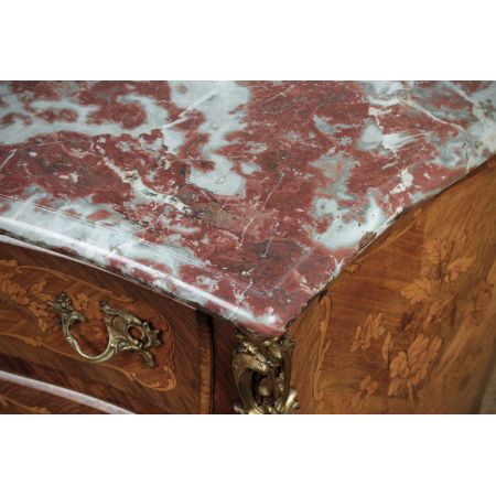 Kleine original antike französische Massivholz Kommode Marmor ca 1920