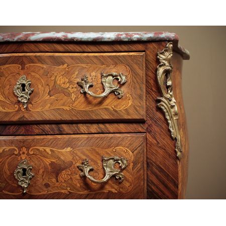 Kleine original antike französische Massivholz Kommode Marmor ca 1920