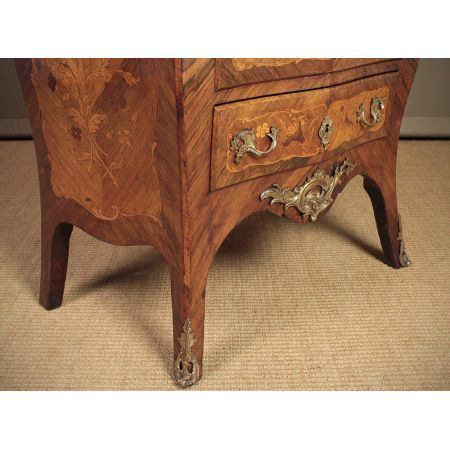 Kleine original antike französische Massivholz Kommode Marmor ca 1920