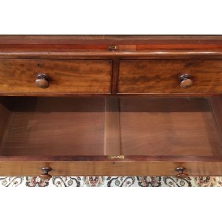 Antiker original viktorianischer Mahagoni Linen Press Kleiderschrank ca 1850