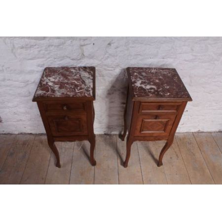 Elegante antike französische Nussbaum Nachttische Louis XV ca 1900