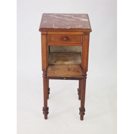 Antiker Nussbaum Nachtschrank Marmor original französisch ca 1890