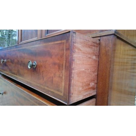 Edwardianischer englischer Mahagoni Linen Press Kleiderschrank original antik Gillows ca 1910