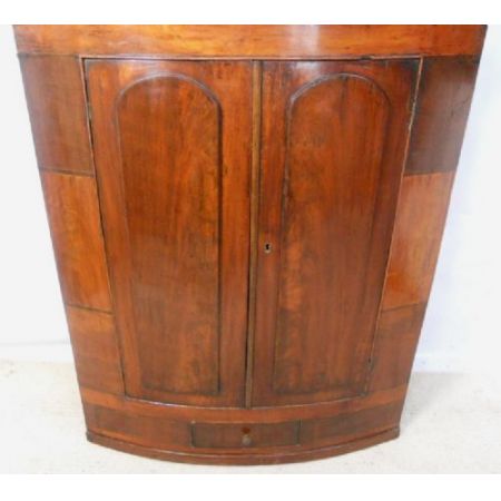 Original antiker viktorianischer Hängeschrank Mahagoni Eckschrank englisch ca 1840