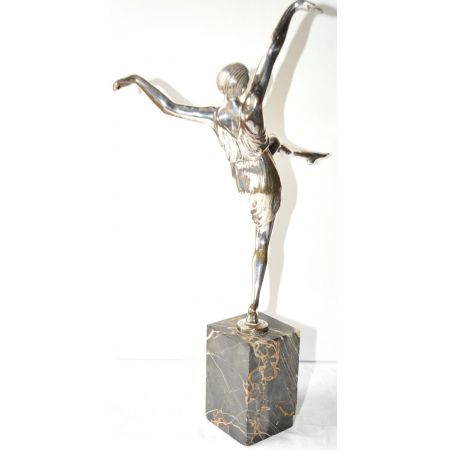 Original antike Art Deco Bronze Figur Tanzendes Mädchen Le Faguays ca 1925