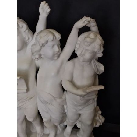Original antike Skulptur Marmor Figur Cherubim Chor italienisch ca 1900
