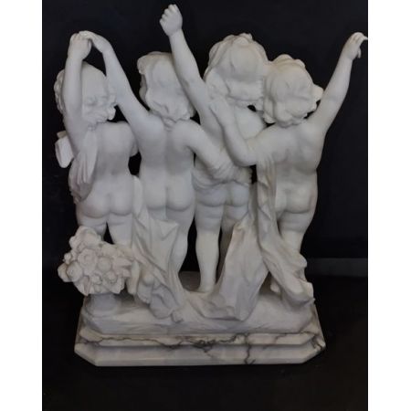 Original antike Skulptur Marmor Figur Cherubim Chor italienisch ca 1900