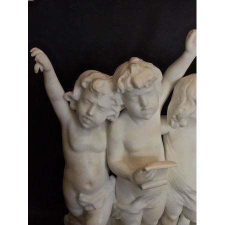 Original antike Skulptur Marmor Figur Cherubim Chor italienisch ca 1900